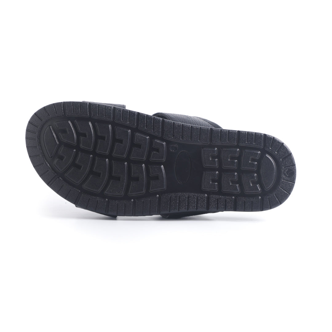 Monkstory Atelier 1870 Textured Strap Slides – Midnight Black