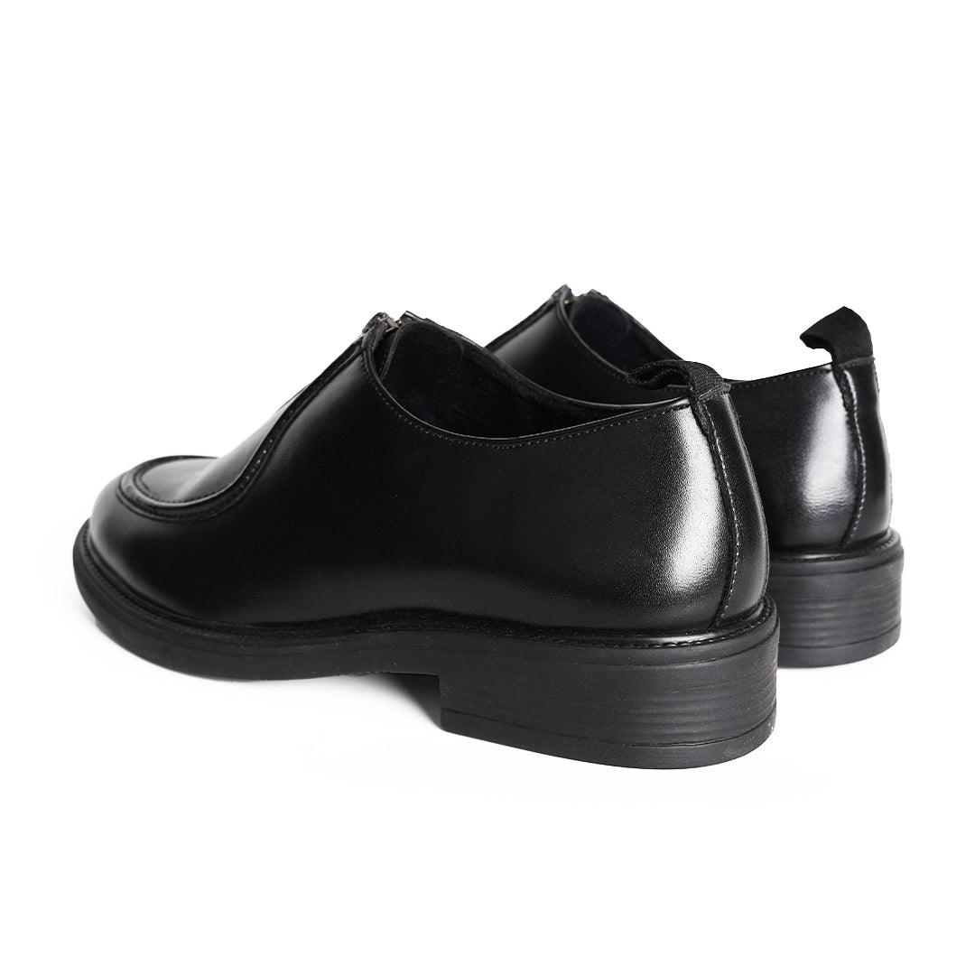 Monkstory Cosmopolitan Zip-Up Loafers  - Black