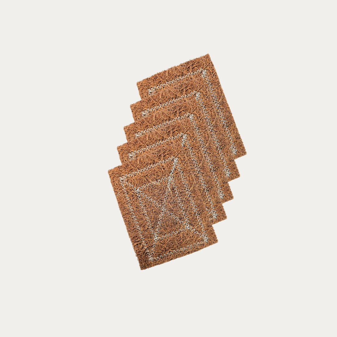 OIKO Coconut Coir Cleaning Scrub Pad  |Natural, Biodegradable & Effective| Pack of 5