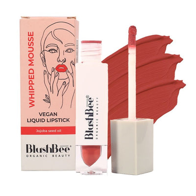 BlushBee Mousse Matte Long Lasting Liquid  Lipstick-Rizz,5ml