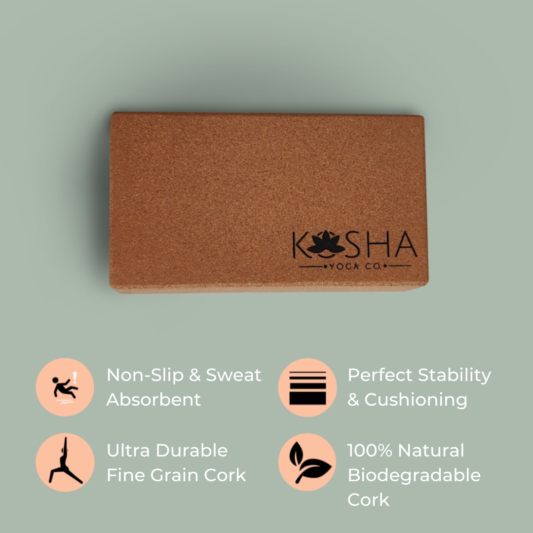 Kosha Yoga Classic Cork Yoga Block/Brick