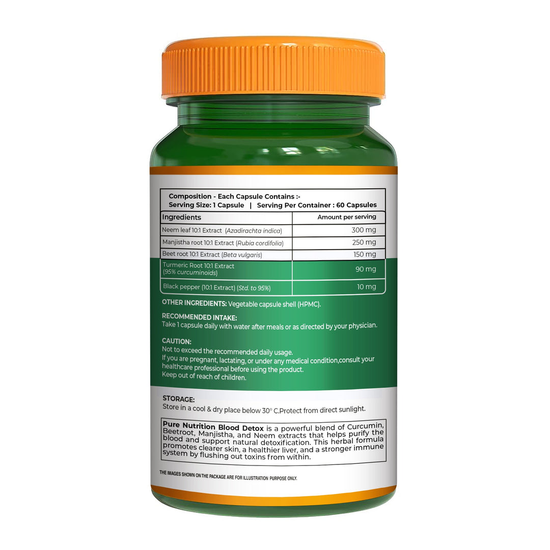 Plant-Based Blood Detox  Neem, Manjistha, Beetroot & Turmeric | 800mg