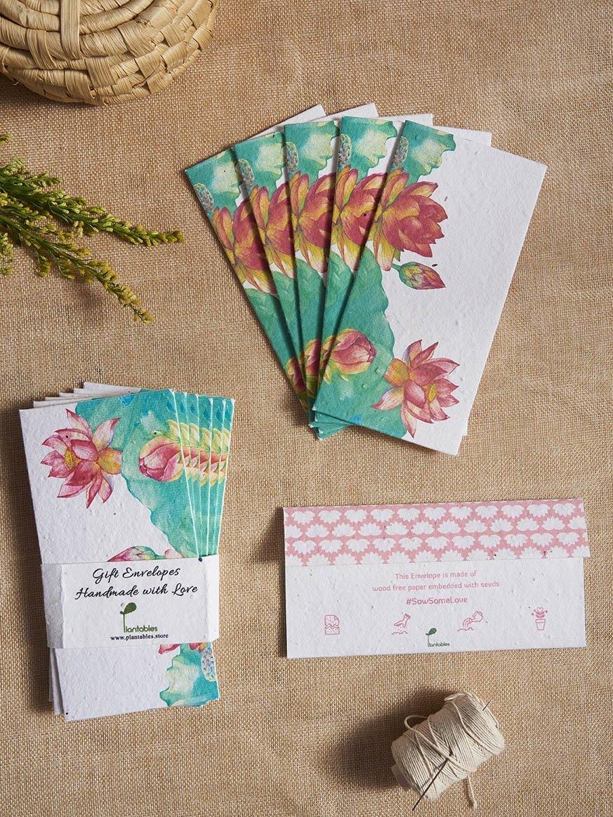 Plantables Blooming Lotus Seed Paper Gift Envelopes (Set of 5)
