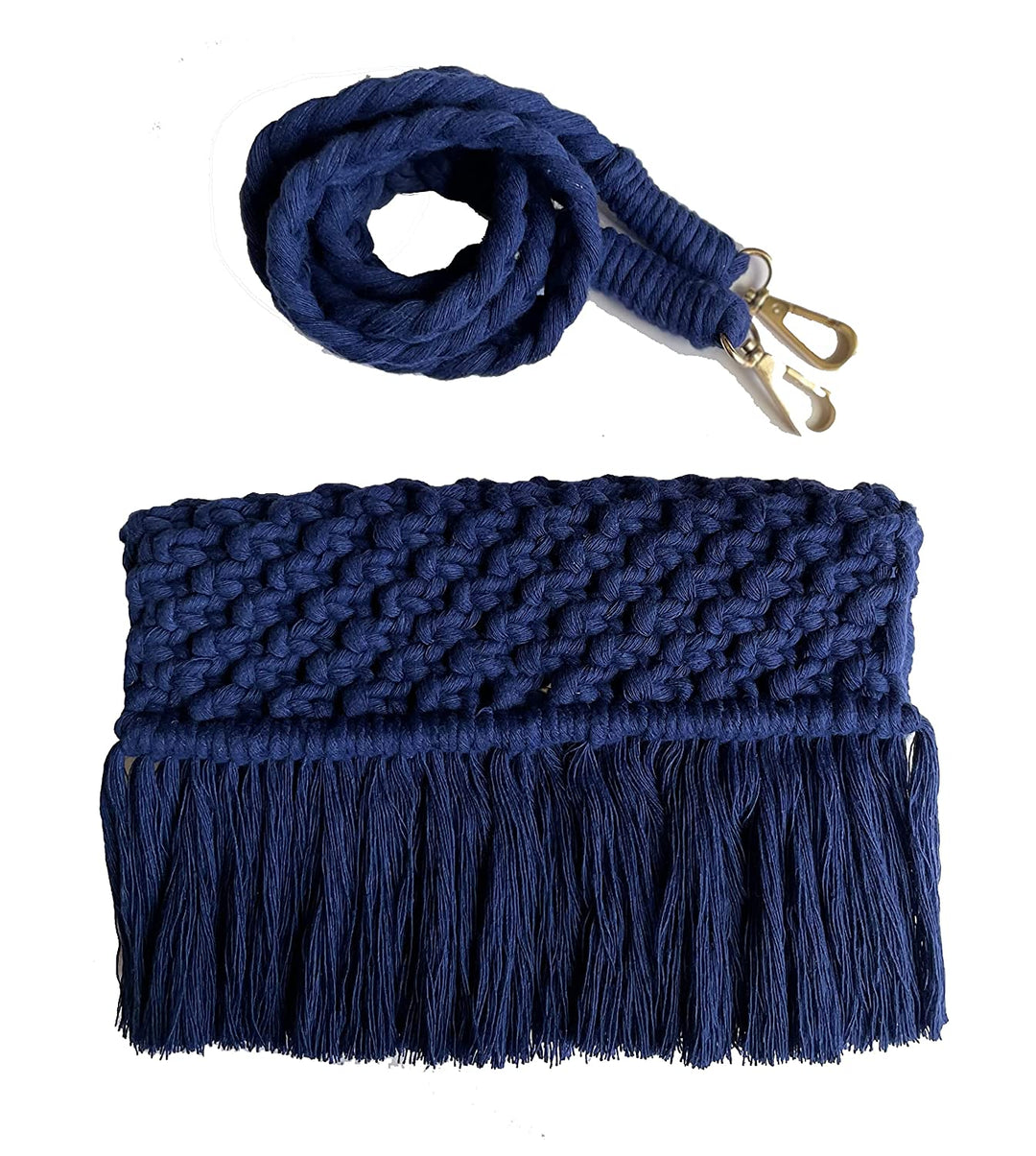 SUTRAM Macrame Handbag For Women and Girls - Boho sling bag/Clutch, 22 x 17 cm