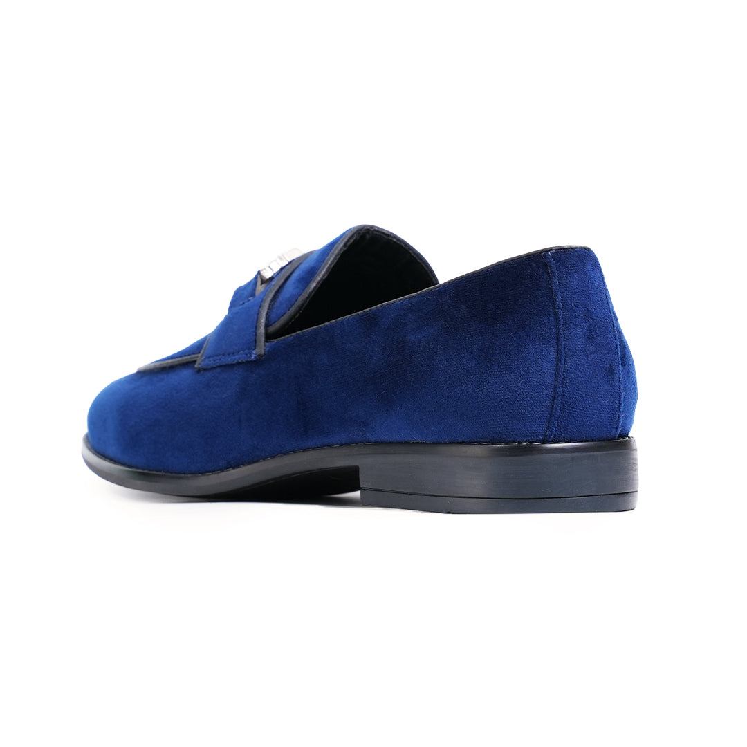 Monkstory Velvet Crystal Bit Loafers – Royal Blue