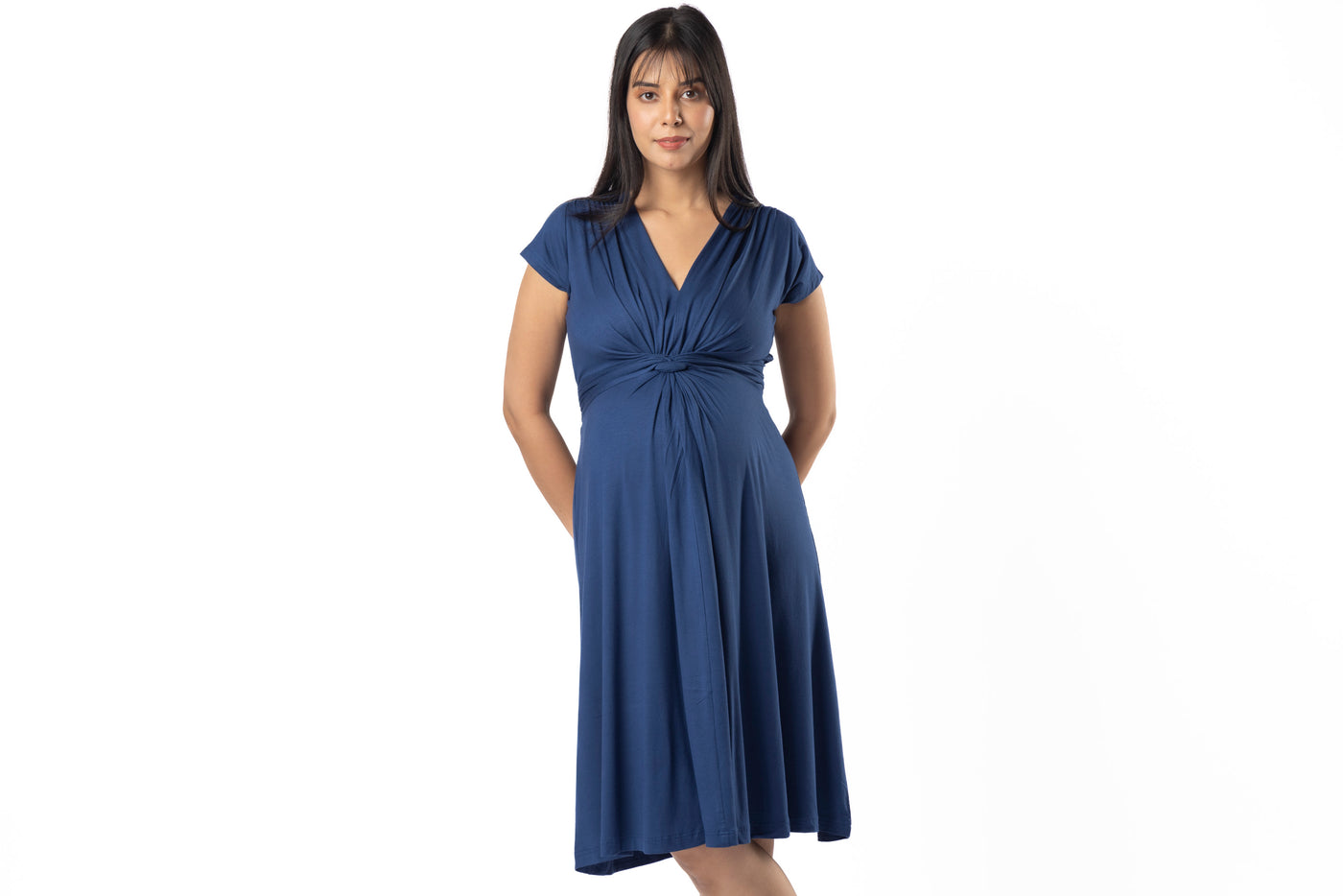 Blue Maternity Everyday Dress