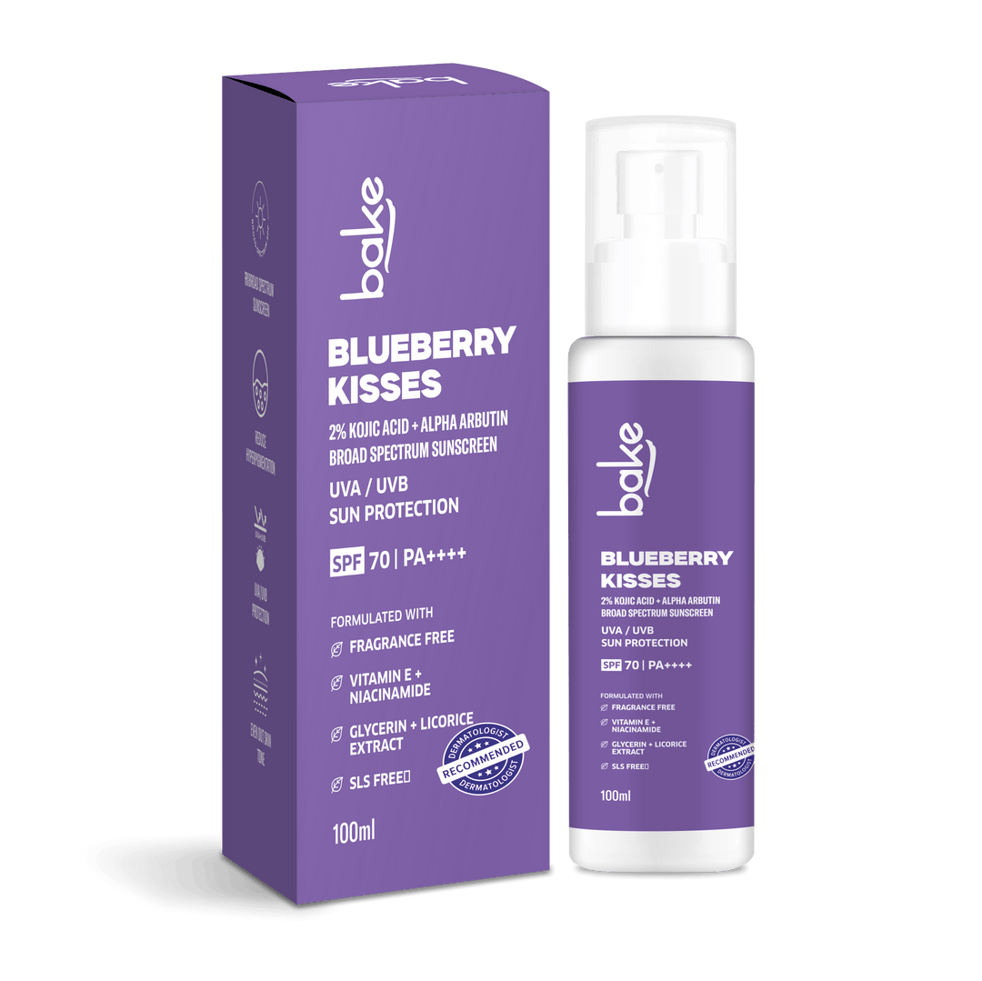 Blueberry Kisses Kojic Acid Sunscreen with 2% Alpha Arbutin SPF 70 PA+++ - Suspire