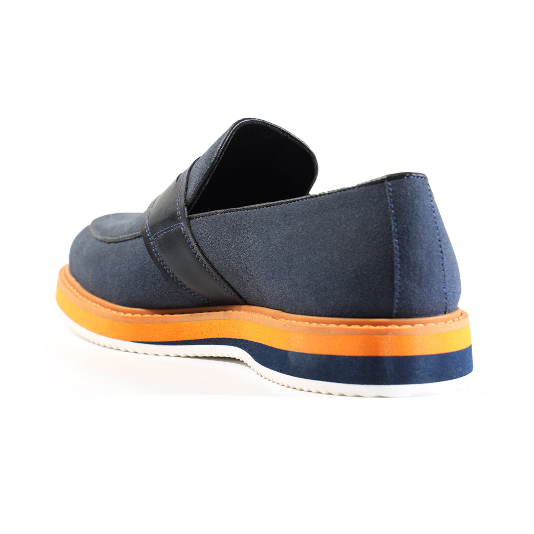 Monkstory Escape Stacked Sole Penny Loafers – Navy Blue