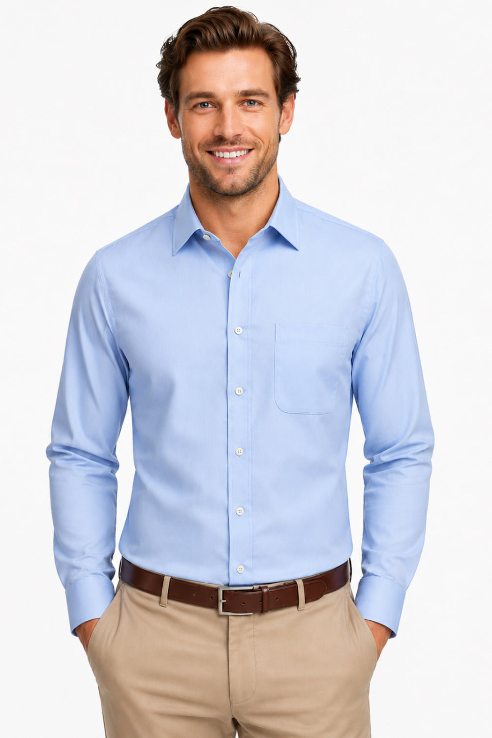 Venhoma Cotton Men's Light Blue Shirt
