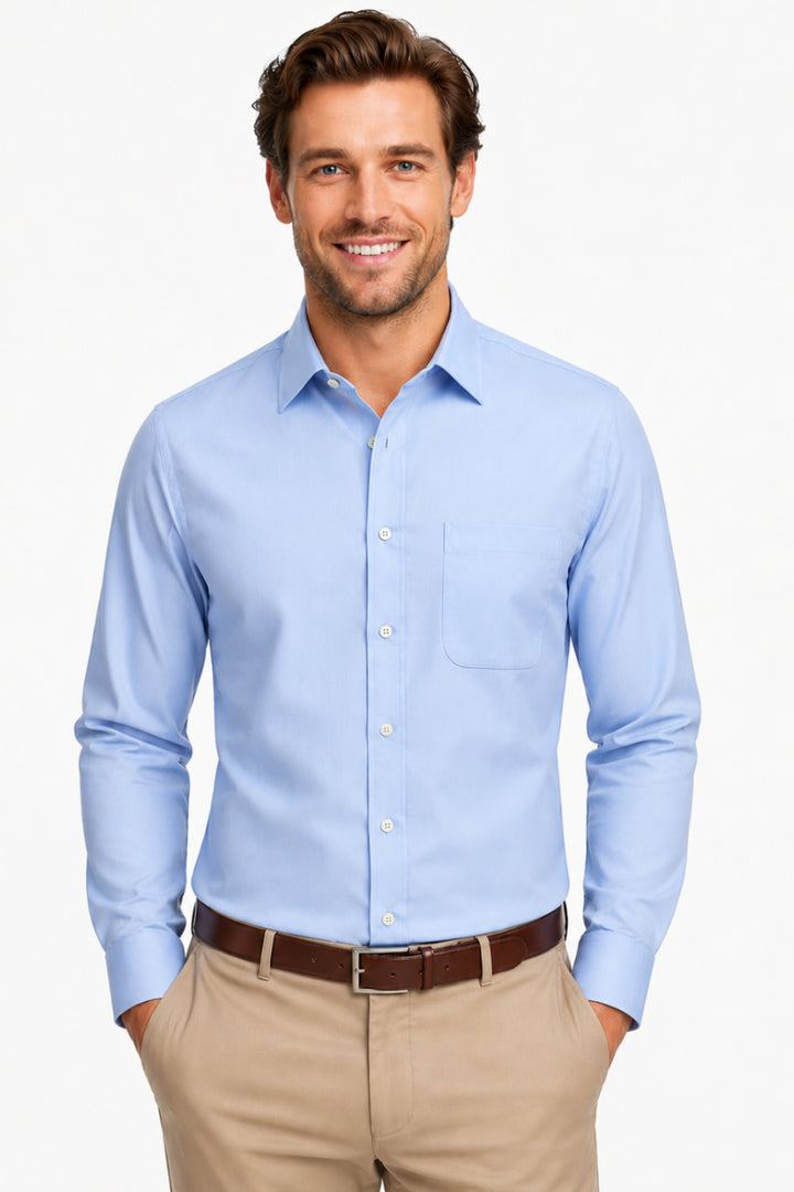Venhoma Cotton Men's Light Blue Shirt