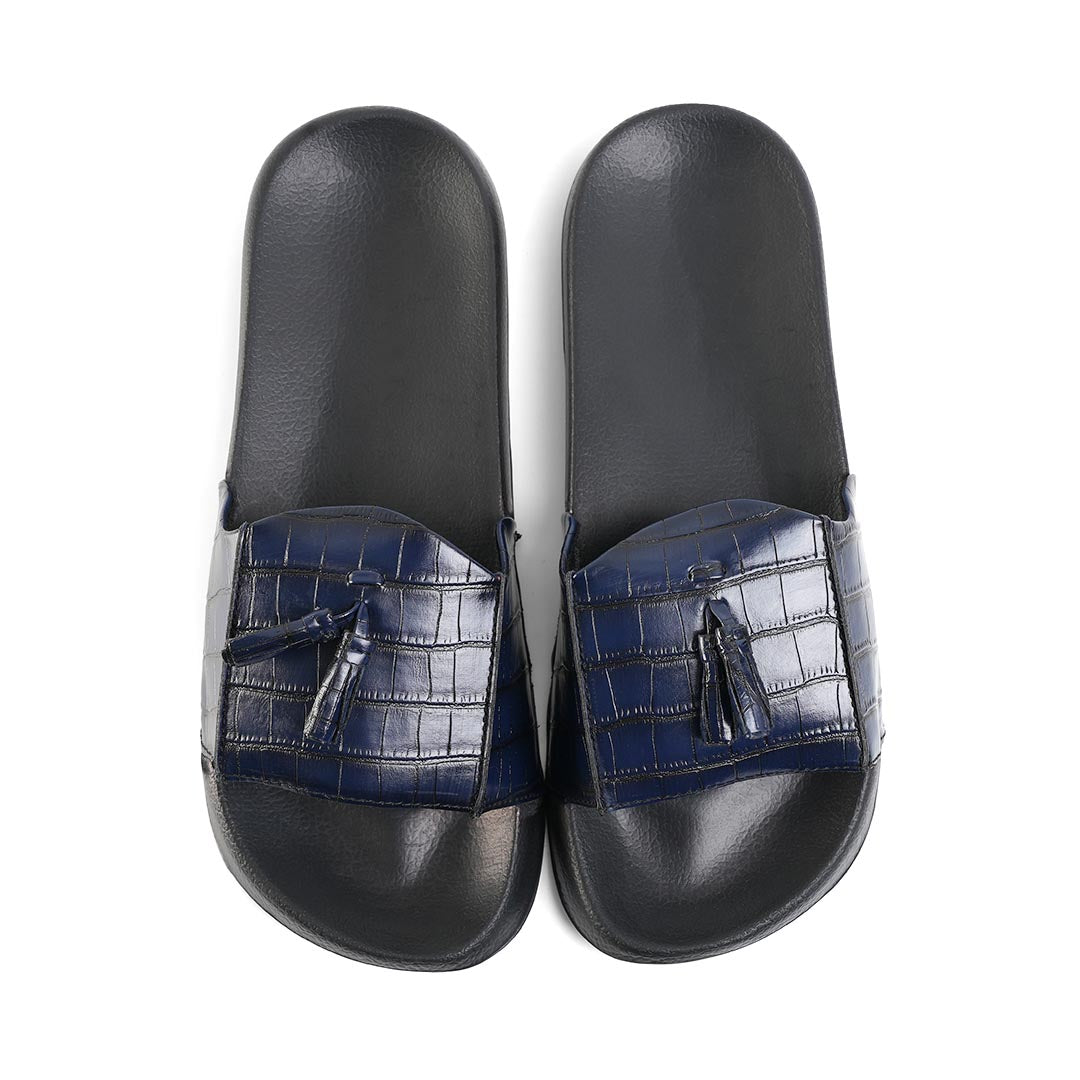 Monkstory Old Money Tassel Sliders - Blue