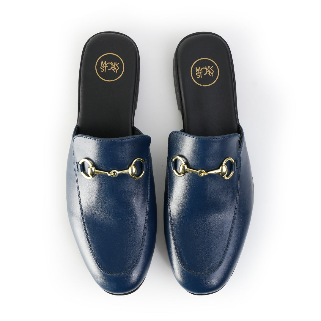 Monkstory Horsebit Classic Mules - Blue