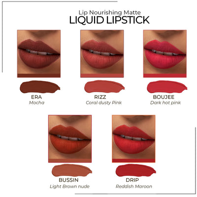 BlushBee Mousse Matte Long Lasting Liquid Lipstick-Boujee,5ml