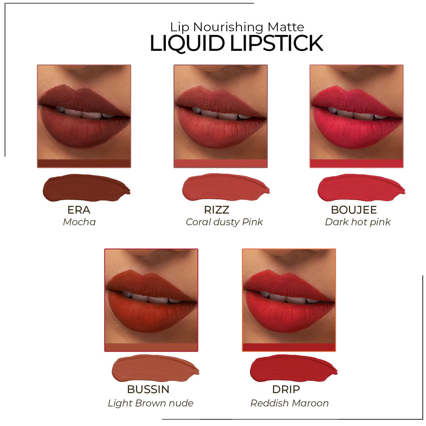 BlushBee Mousse Matte Long Lasting Liquid Lipstick-Bussin,5ml
