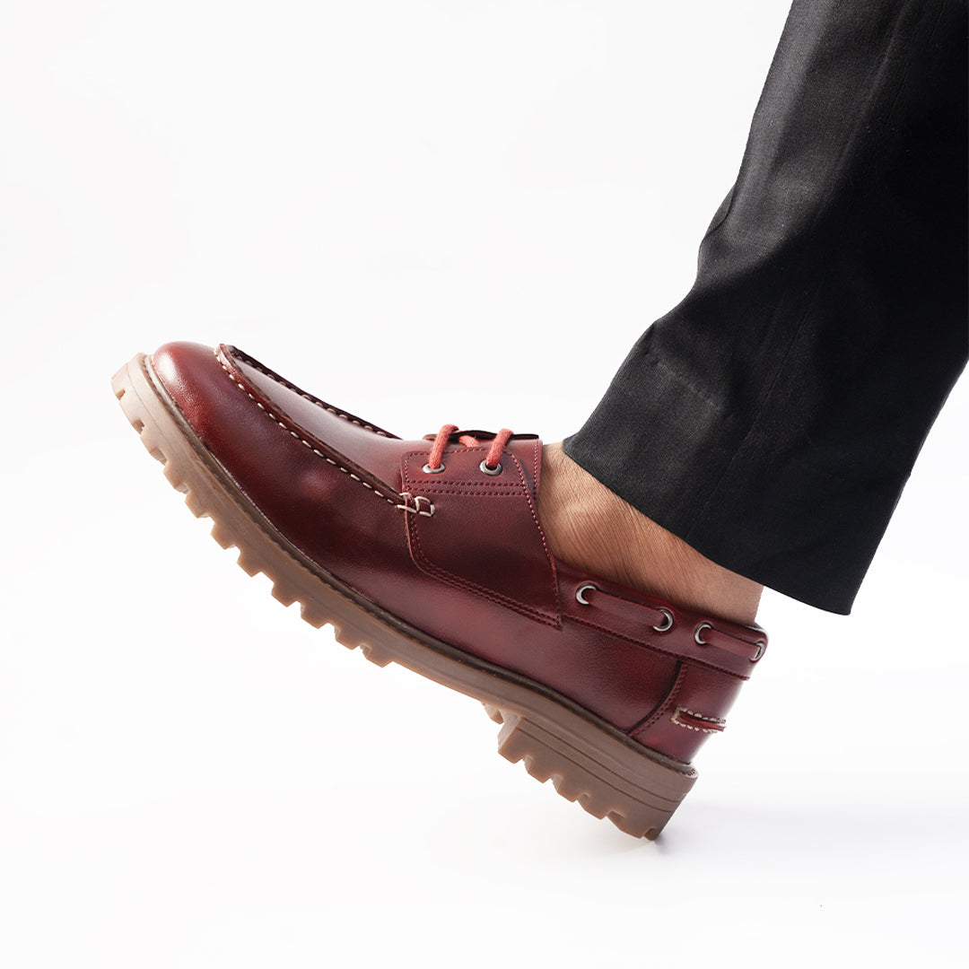 Monkstory Cosmopolitan Boat Loafers  - Burgundy