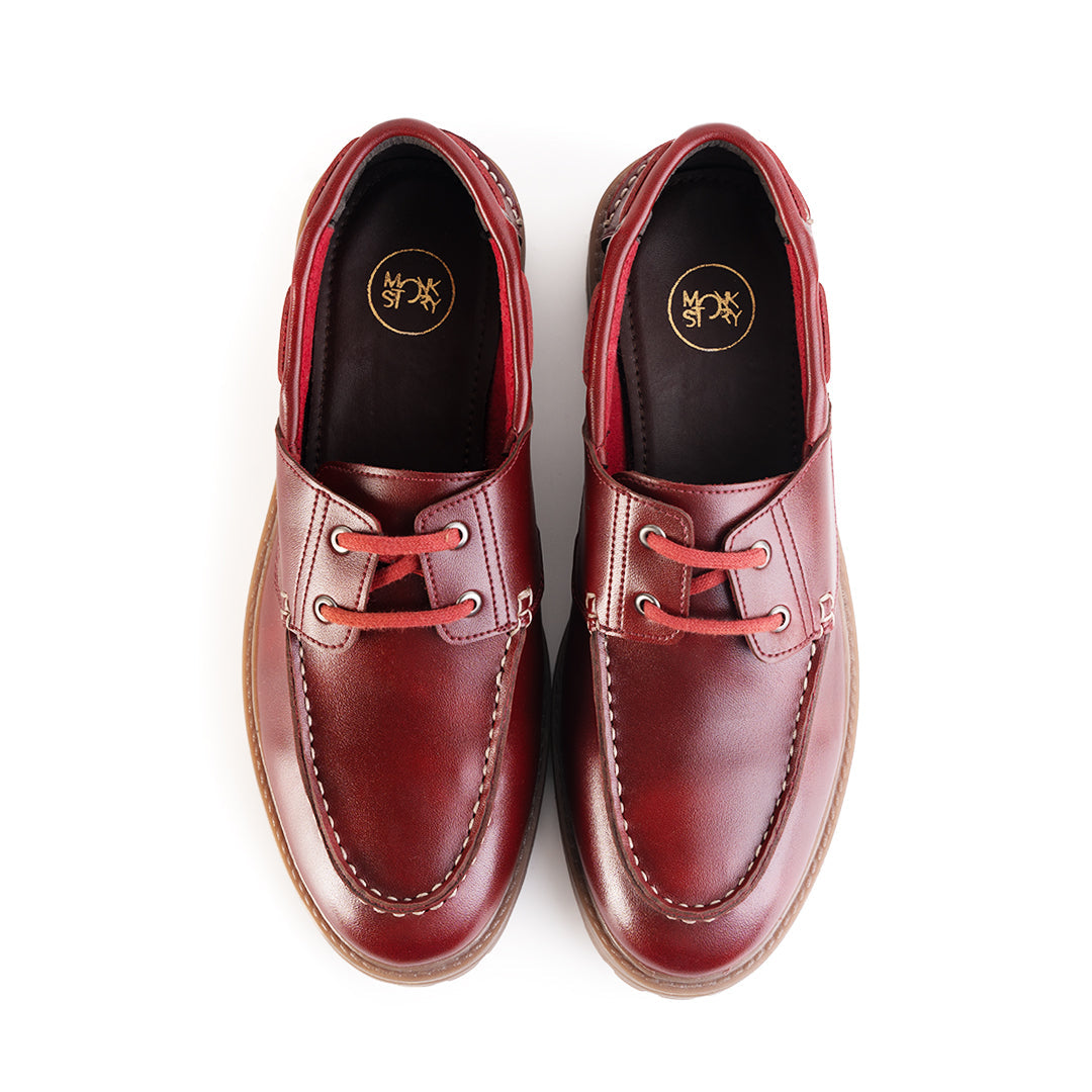 Monkstory Cosmopolitan Boat Loafers  - Burgundy