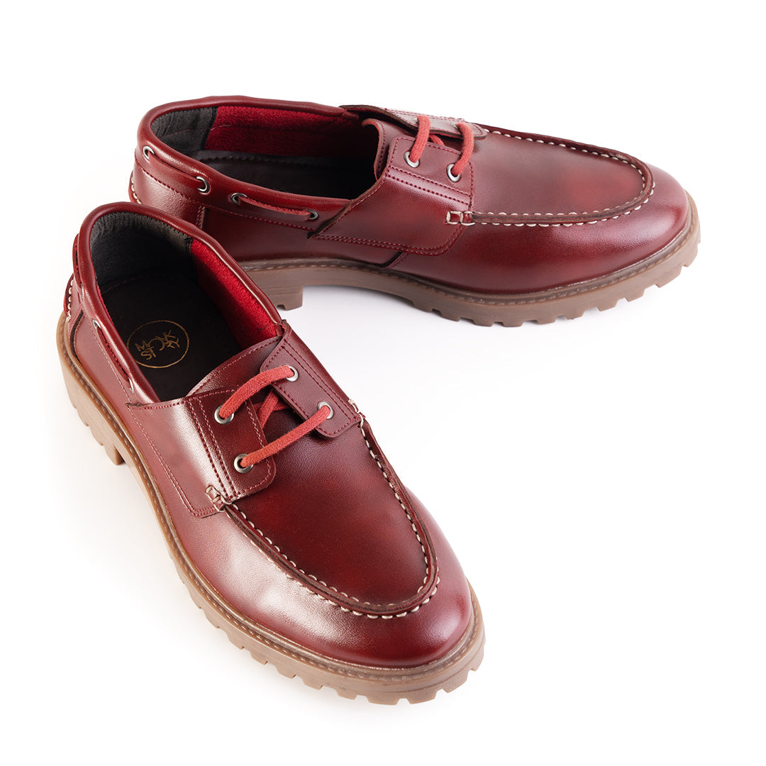 Monkstory Cosmopolitan Boat Loafers  - Burgundy