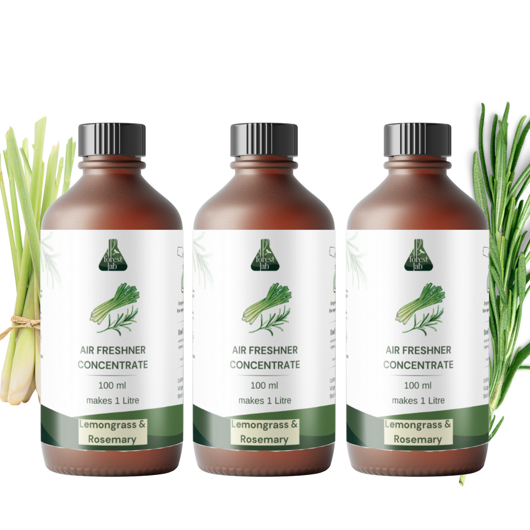 Forest Lab Natural Air Freshener | Lemongrass & Rosemary Pure Essential Oil | Chemical Free | Child & Pet Friendly | (100 ml makes 1 L)