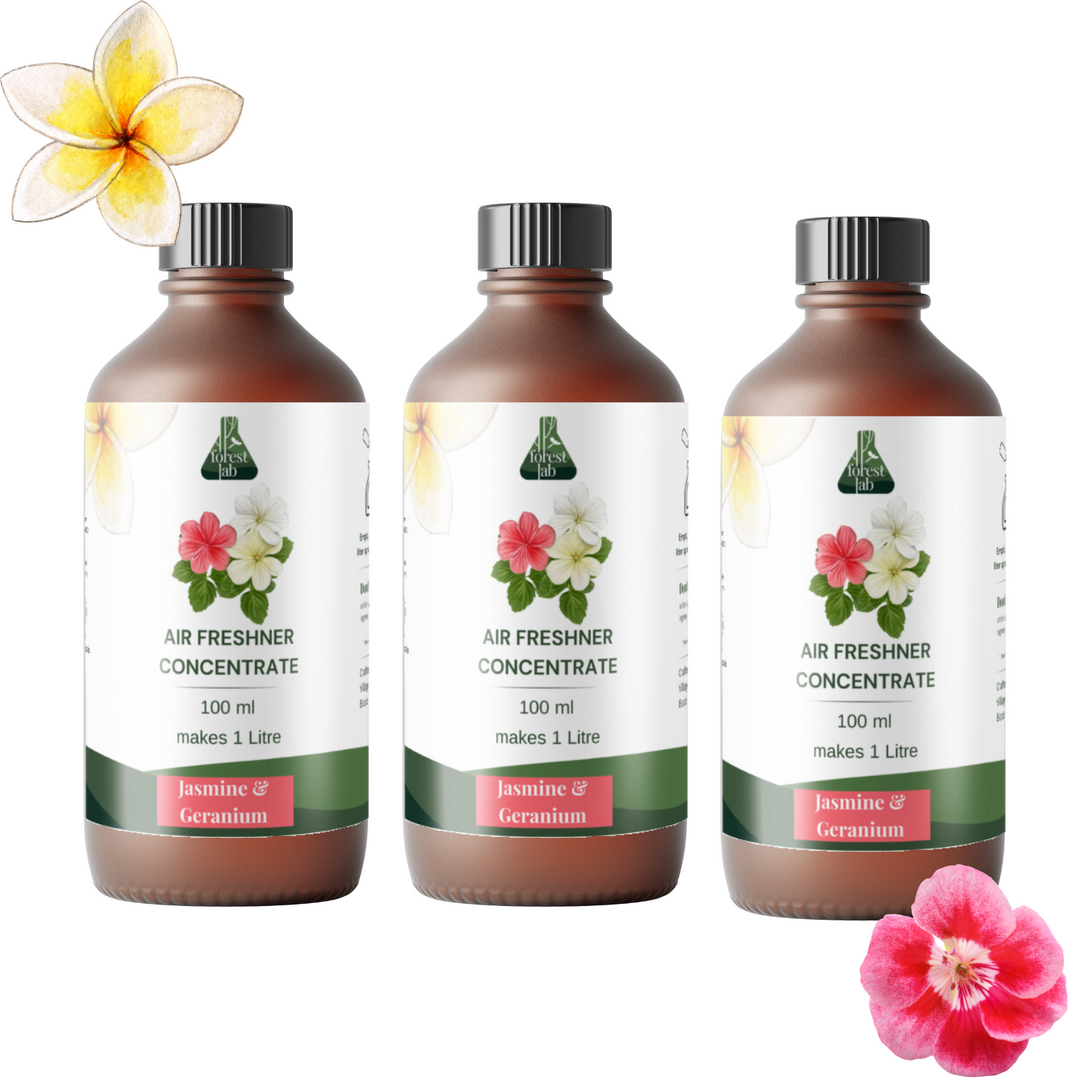 Forest Lab Natural Air Freshener | Jasmine & Geranium Pure Essential Oil | Chemical Free | Child & Pet Friendly