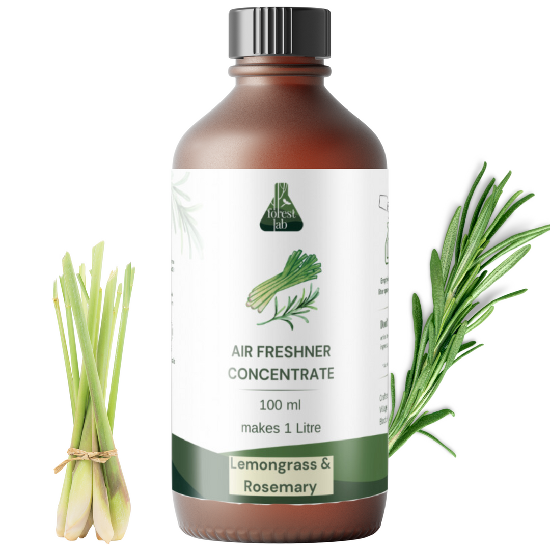 Forest Lab Natural Air Freshener | Lemongrass & Rosemary Pure Essential Oil | Chemical Free | Child & Pet Friendly | (100 ml makes 1 L)