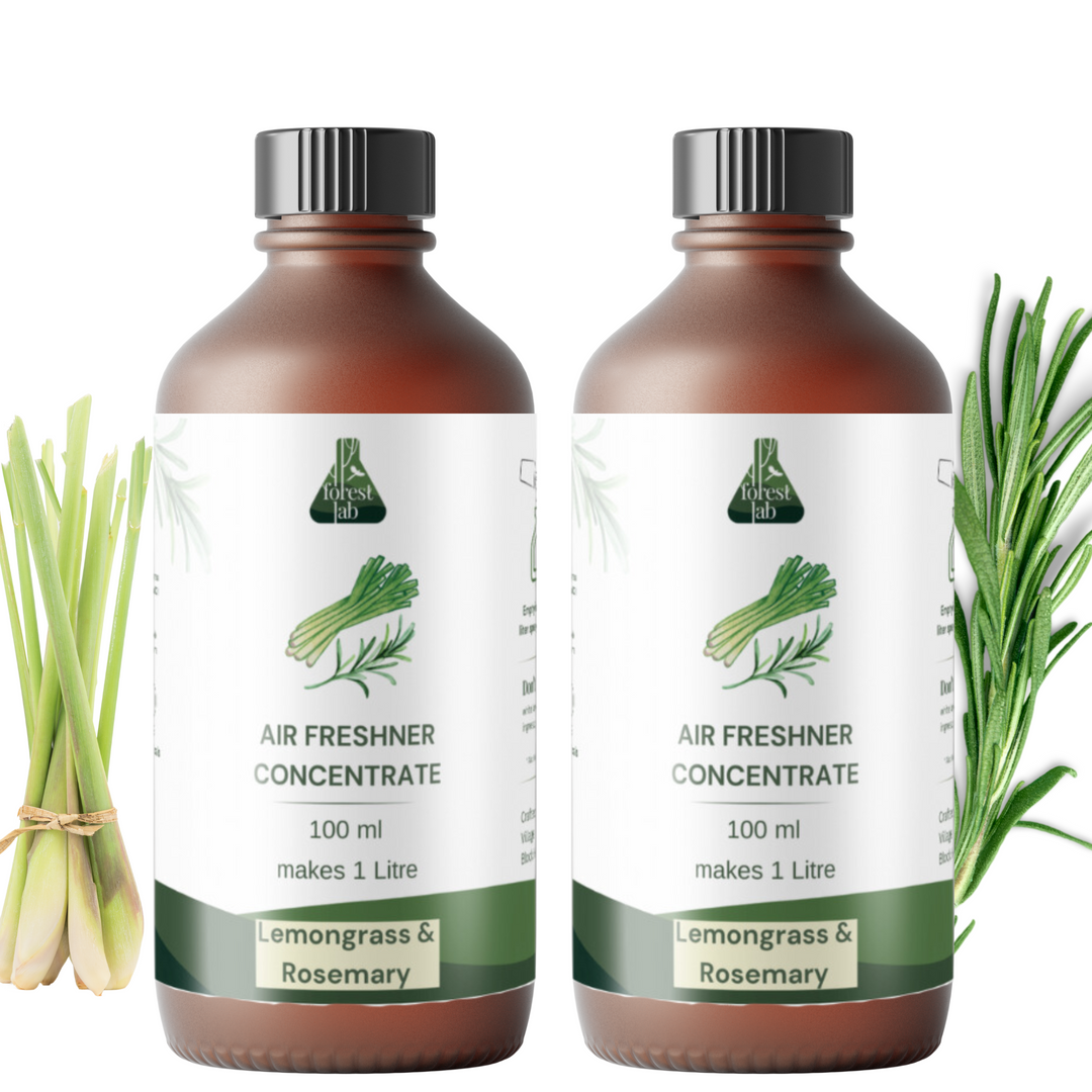 Forest Lab Natural Air Freshener | Lemongrass & Rosemary Pure Essential Oil | Chemical Free | Child & Pet Friendly | (100 ml makes 1 L)