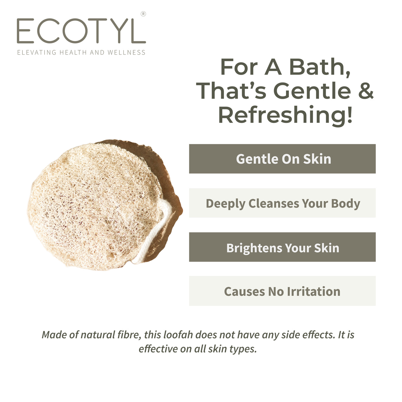 Ecotyl Body Loofah | For Gentle Exfoliation | Natural Loofah | Set of 2