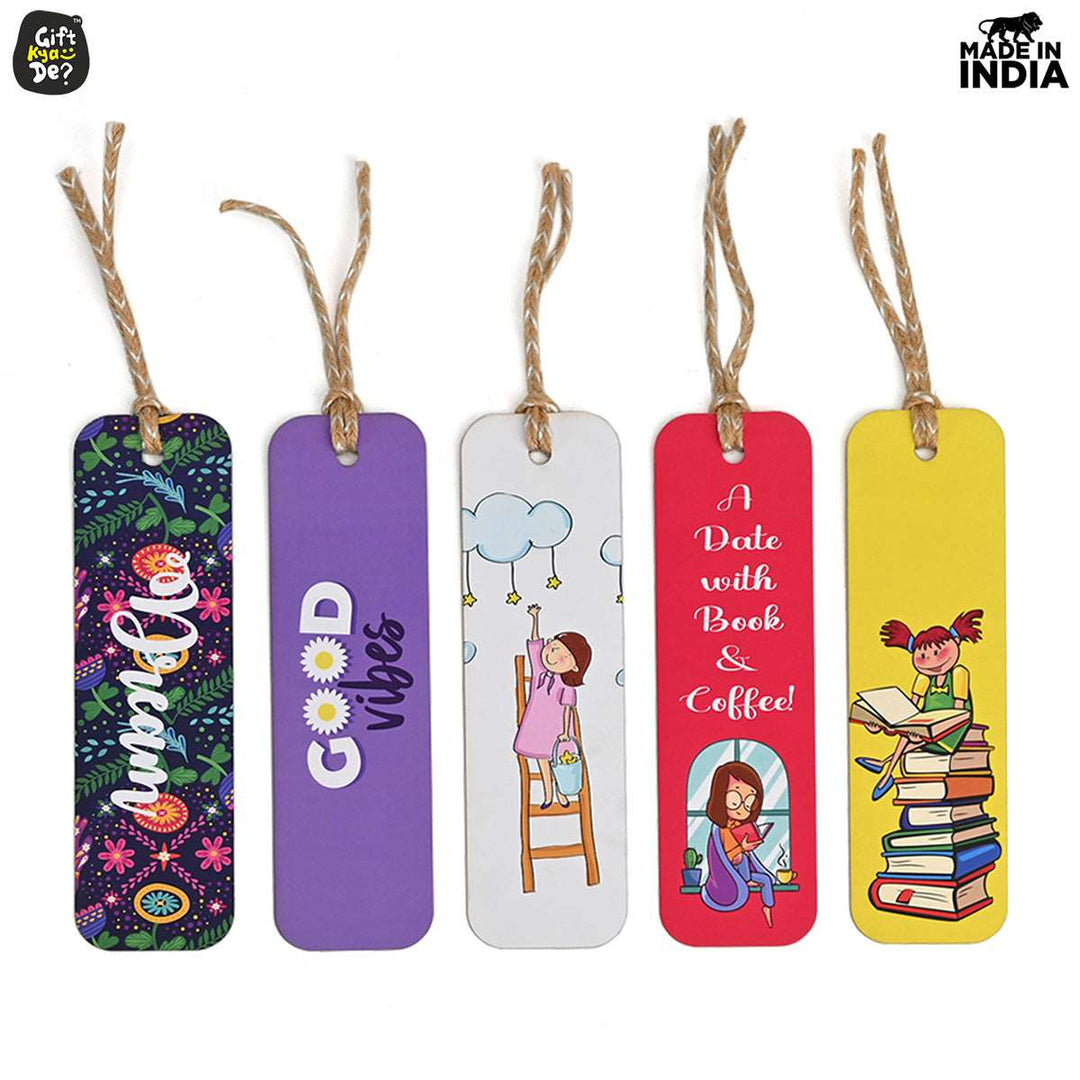 Gift Kya De Bookmarks Set of 5 & 10 Creative Book Marks for Book | Unique Gifts for Book Lovers | Tassel Dori | Book Accessories