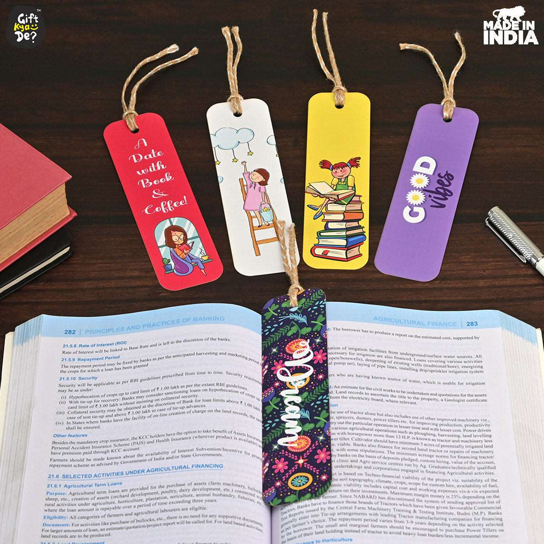 Gift Kya De Bookmarks Set of 5 & 10 Creative Book Marks for Book | Unique Gifts for Book Lovers | Tassel Dori | Book Accessories