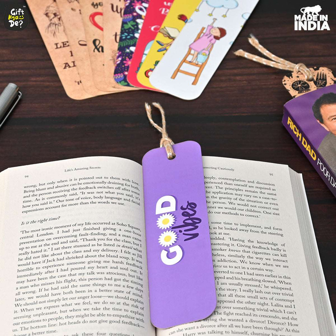 Gift Kya De Bookmarks Set of 5 & 10 Creative Book Marks for Book | Unique Gifts for Book Lovers | Tassel Dori | Book Accessories