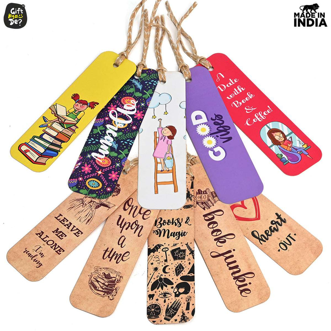 Gift Kya De Bookmarks Set of 5 & 10 Creative Book Marks for Book | Unique Gifts for Book Lovers | Tassel Dori | Book Accessories