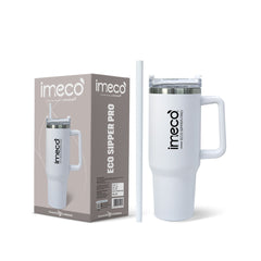 IMECO ECO-SIPPER PRO Insulated Stainless Steel Tumbler - Stylish Cup with Lid & Straw - Leak-Proof & BPA-Free - 1200 ml