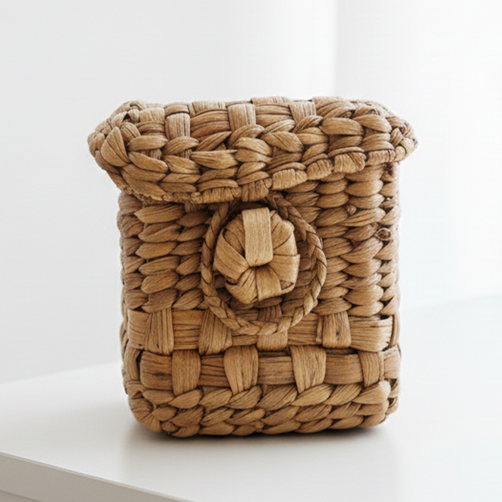 Kheoni Traditional Palm Leaf Water Water Hyacinth Box Multipurpose Storage & Utility Box – Mittai Petti, For Home, Office, Gifting