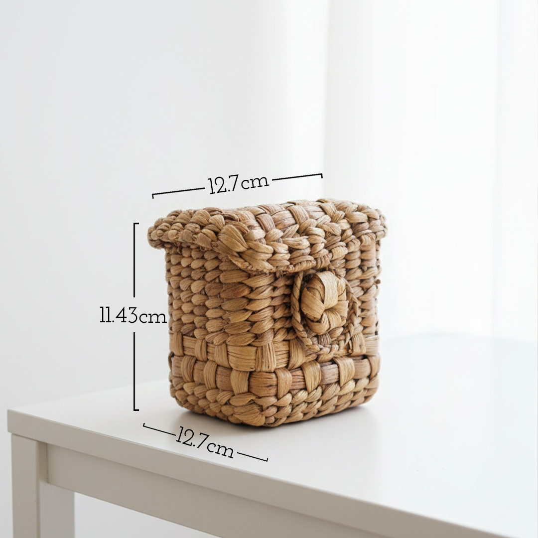 KHEONI Traditional Palm Leaf Water Water Hyacinth Box Multipurpose Storage & Utility Box – Mittai Petti, For Home, Office, Gifting
