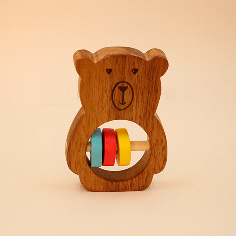 Neem Wood Rattle-Bozo the Bear