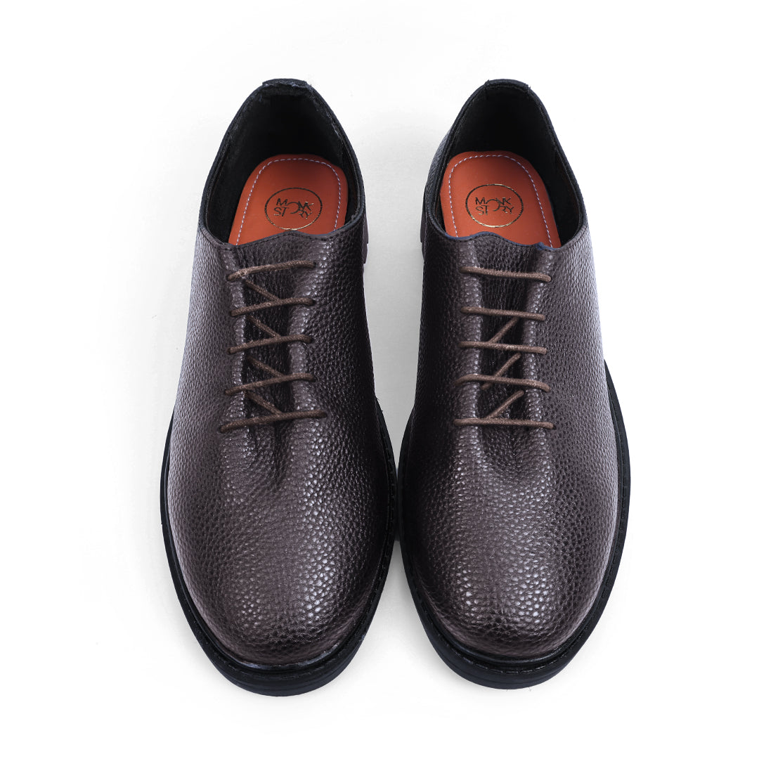 Monkstory Atelier 1960 Pebble Grain Hybrid Slip-Ons – Deep Brown