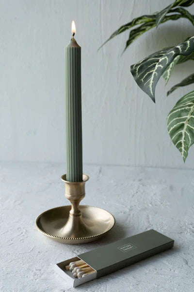 Nature Therapy Brass Candlestick Holder