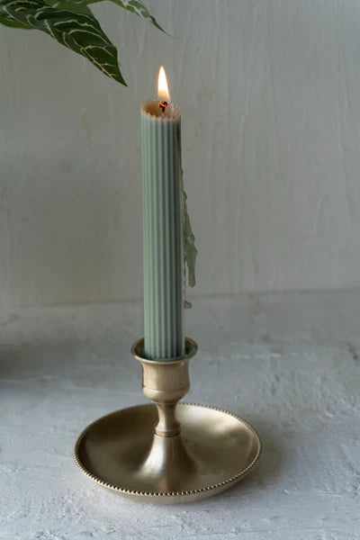 Nature Therapy Brass Candlestick Holder