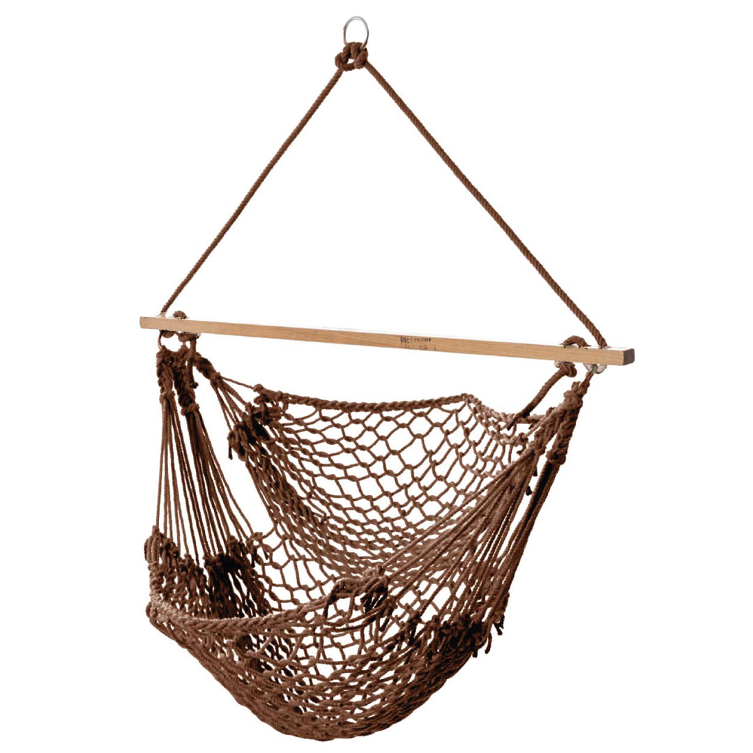 Slack Jack Polyester Rope Swing Chair with Free Hanging Accessories | Boho Hammock Jhula for Adults & Kids | Indoor & Outdoor Hanging Oonjal Swing for Home Décor, Balcony, Patio, Garden (Oatmeal)