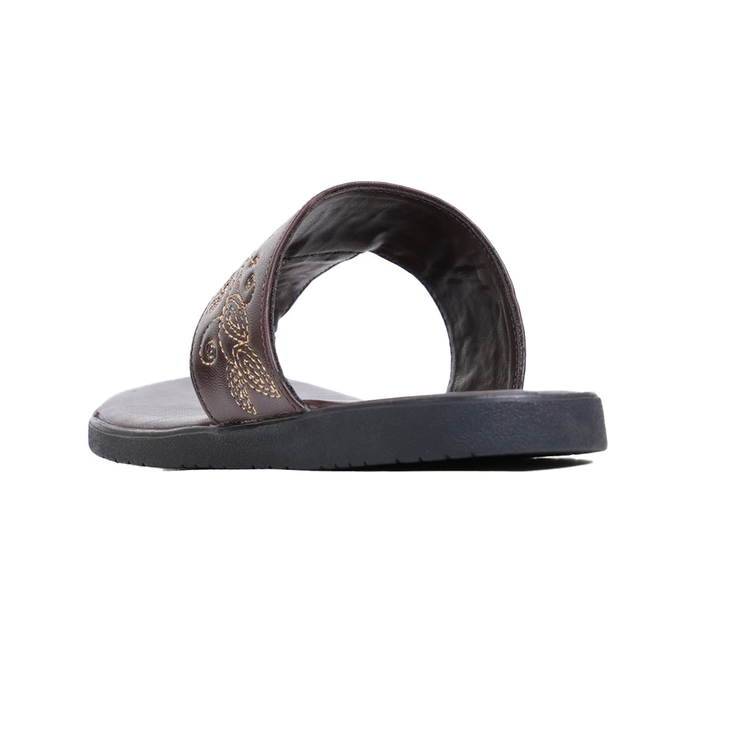 T-Rad Intricate Floral Embroidery Sandals - Brown