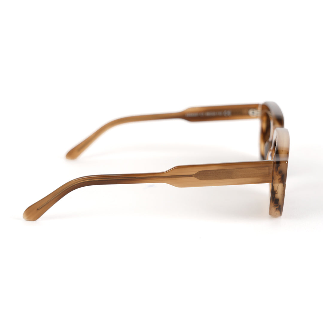 Monkstory Geometric Acetate Unisex Sunglasses - Marbleous Brown