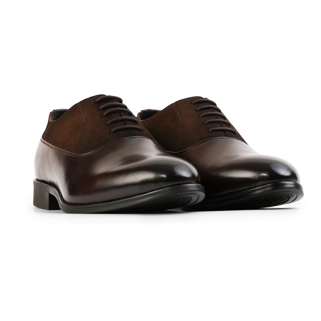 Monkstory Glossy-Suede Oxford Hybrid Lace-ups - Brown