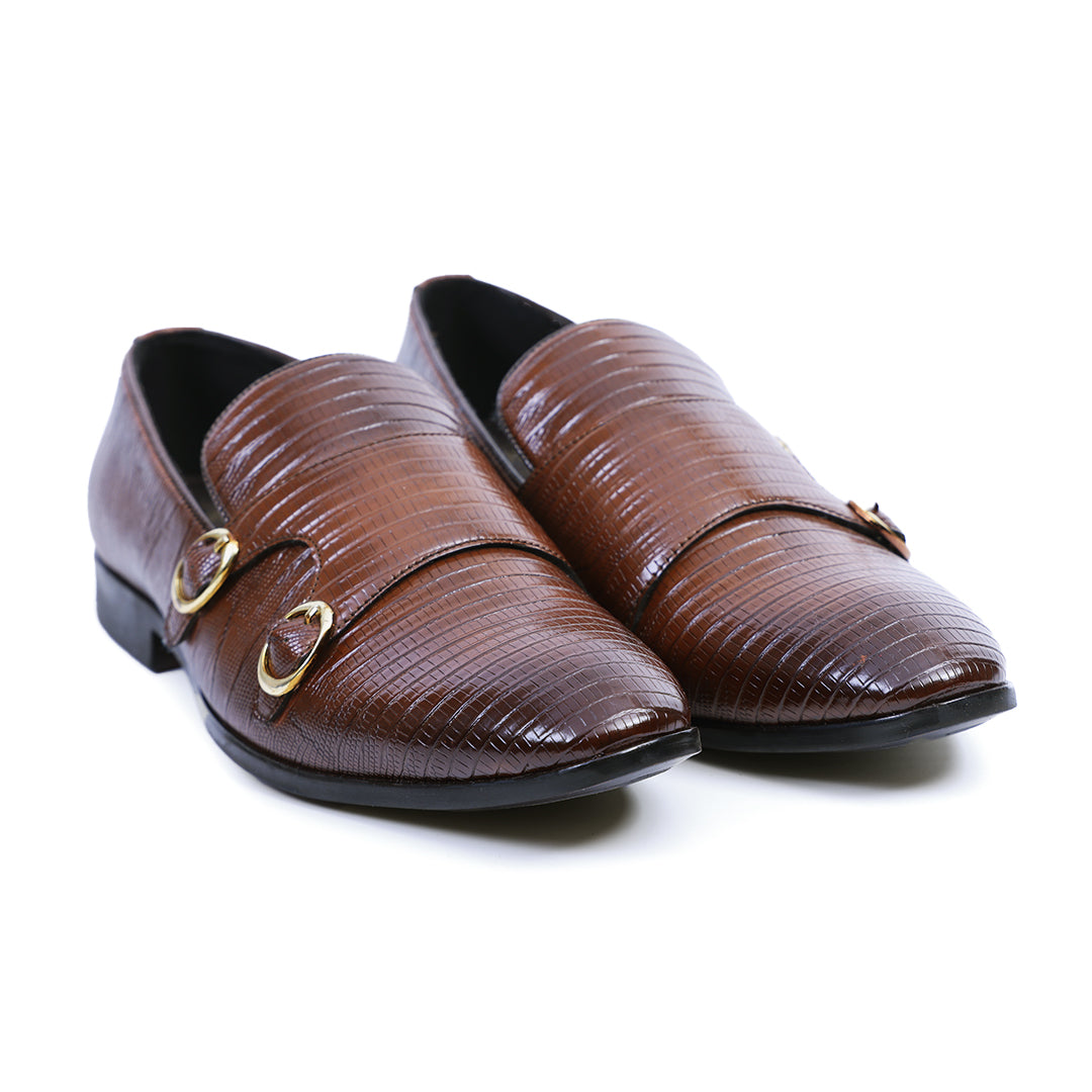 Monkstory Atelier 1970 Textured Double Monk Strap - Brown