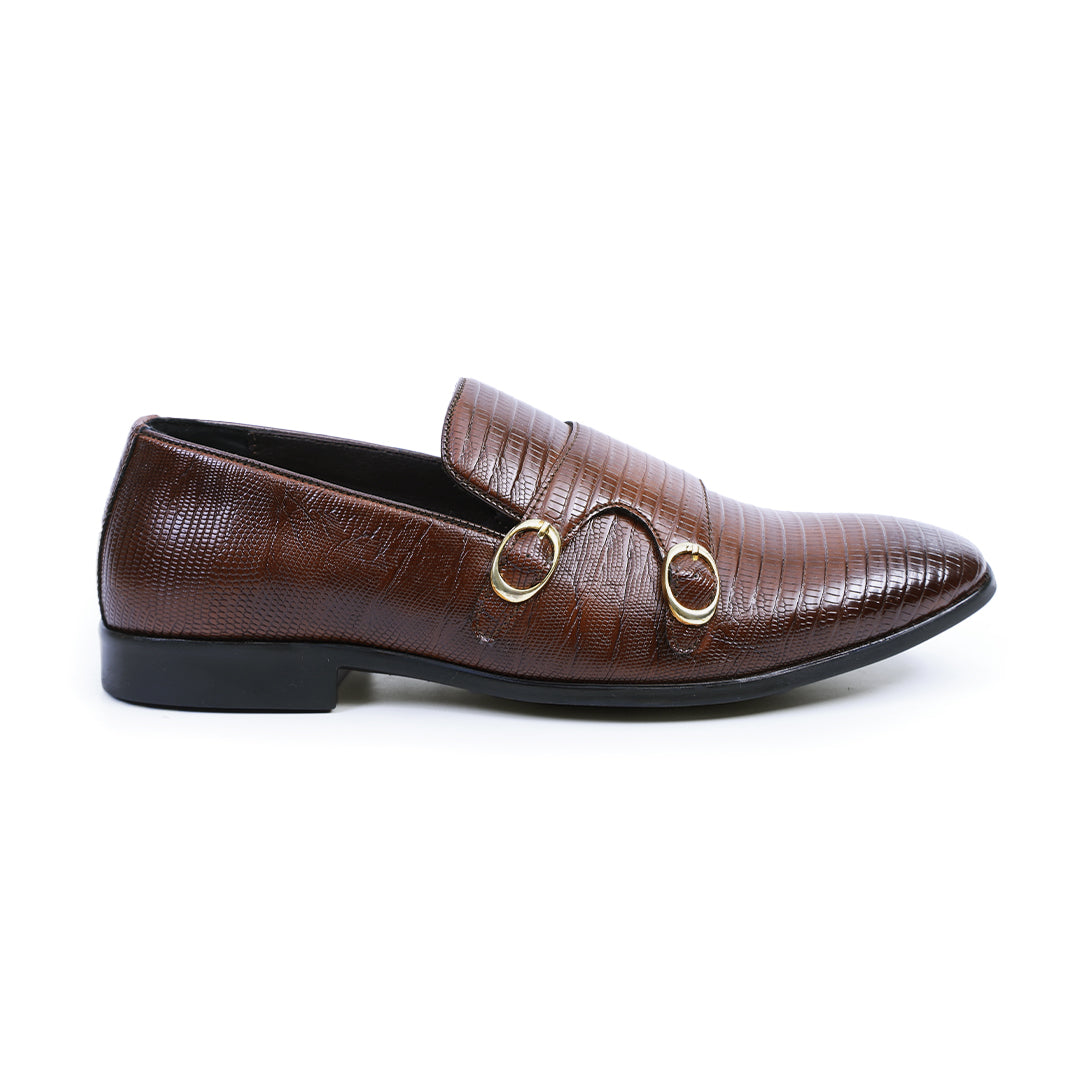 Monkstory Atelier 1970 Textured Double Monk Strap - Brown