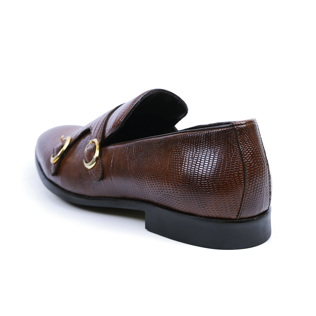 Monkstory Atelier 1970 Textured Double Monk Strap - Brown