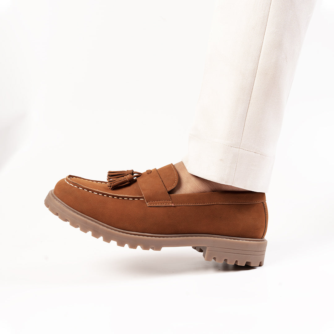 Monkstory Cosmopolitan Rugged Tassel Loafers  - Tan