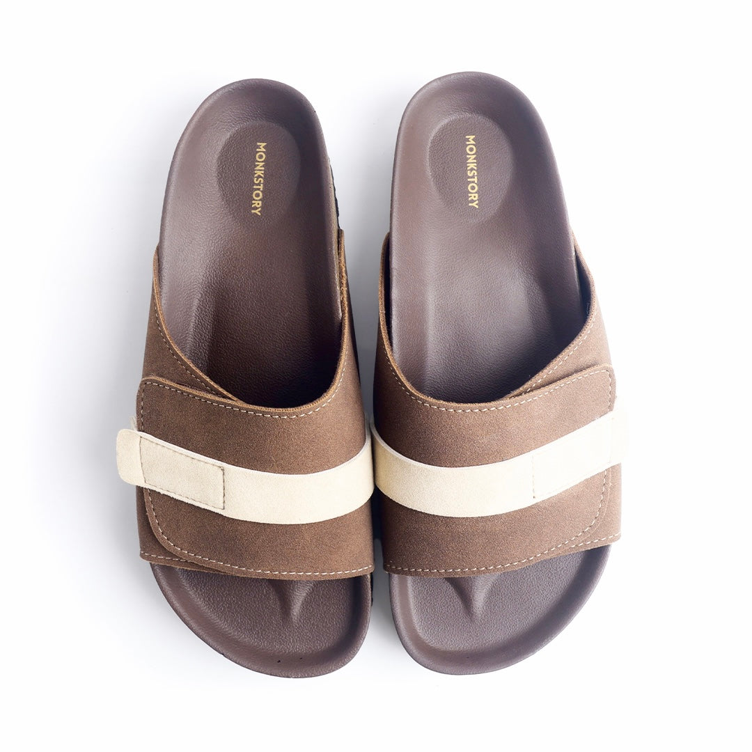 Monkstory Escape Dual Tone Cork Slides – Brown/Beige