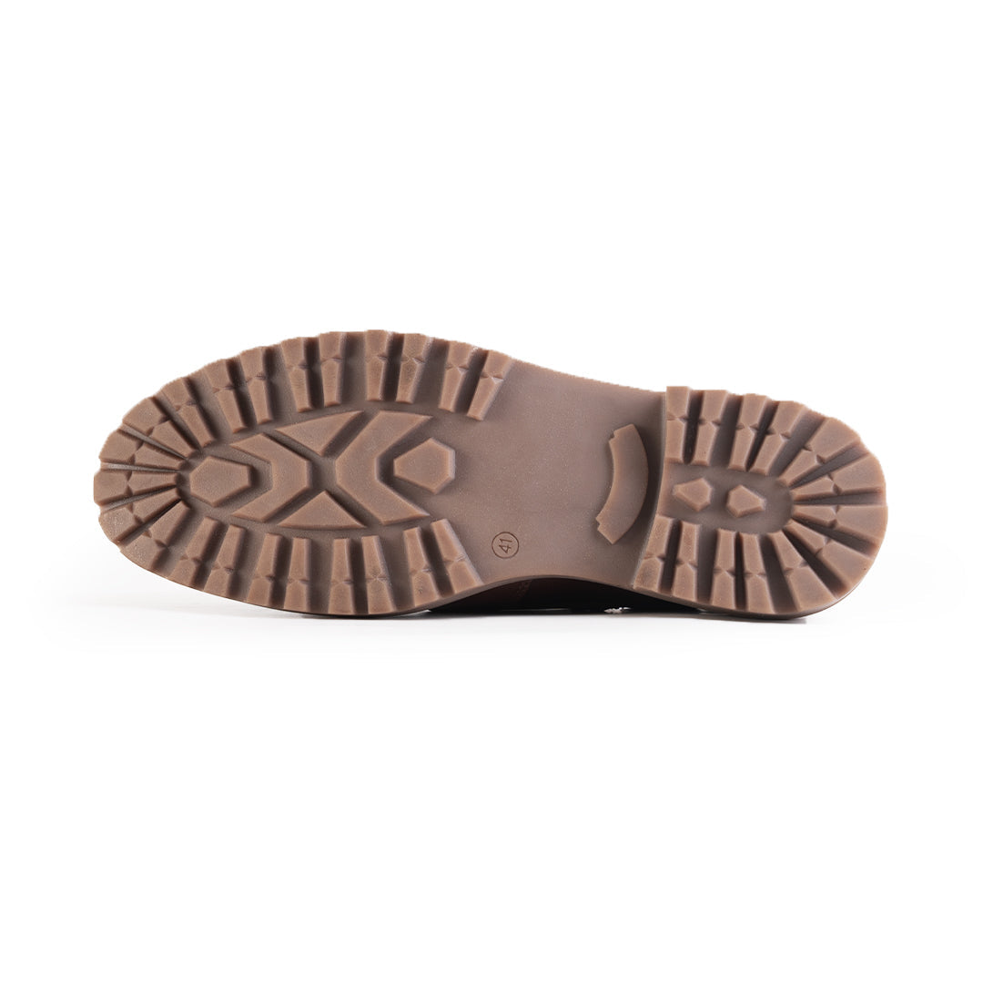 Monkstory Cosmopolitan Buckled Loafers  - Tan/White