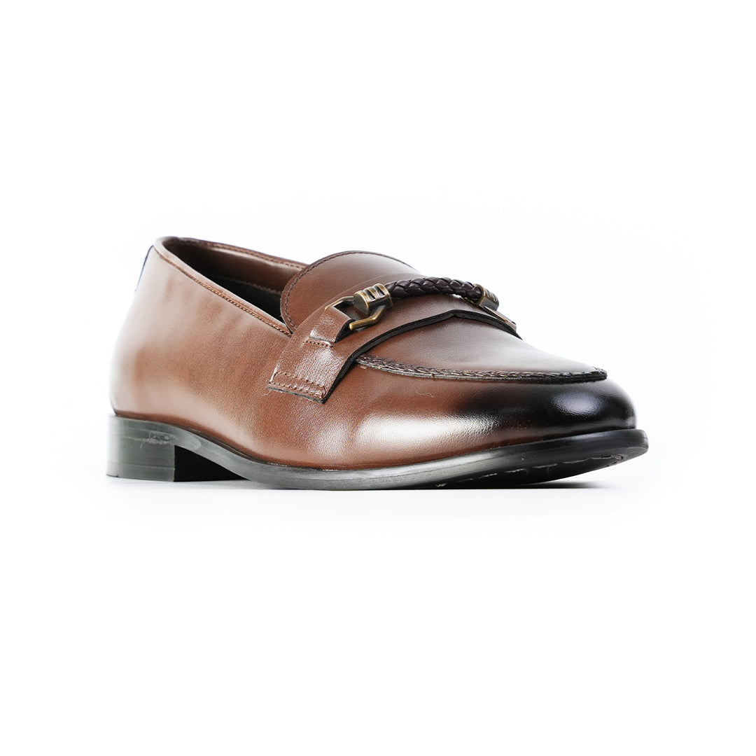 Monkstory Braided-Bit Horsebit Loafers – Burnished Brown