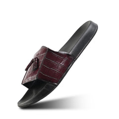 Monkstory Old Money Tassel Sliders - Burgundy