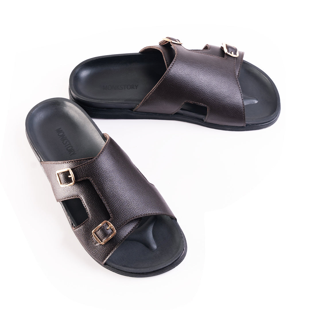 Monkstory Double Monk Footbed Sandals - Brown